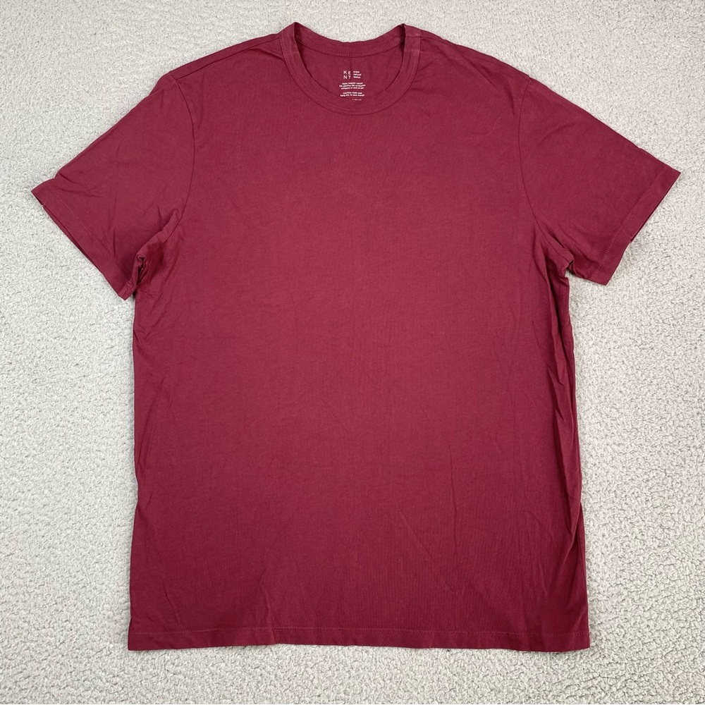 KENT Men's Size M Red Organic Cotton Short Sleeve T Shirt Medium Made In USA